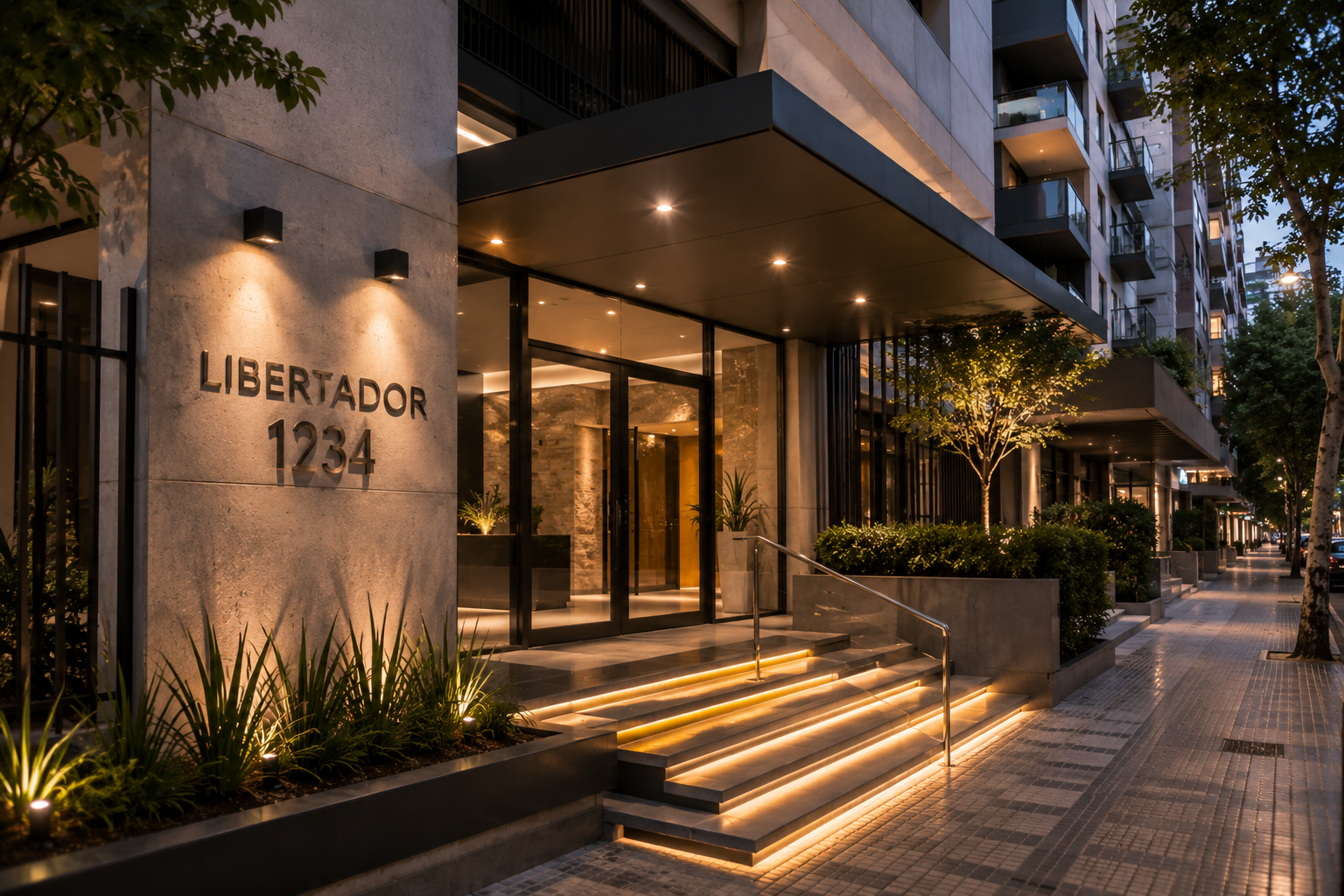Entrada de un edificio de consorcio